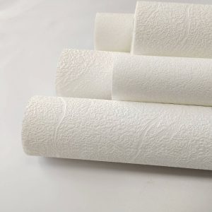 Blank White Thick Plain Pattern Textured Paintable Painting Wallpaper Rolls